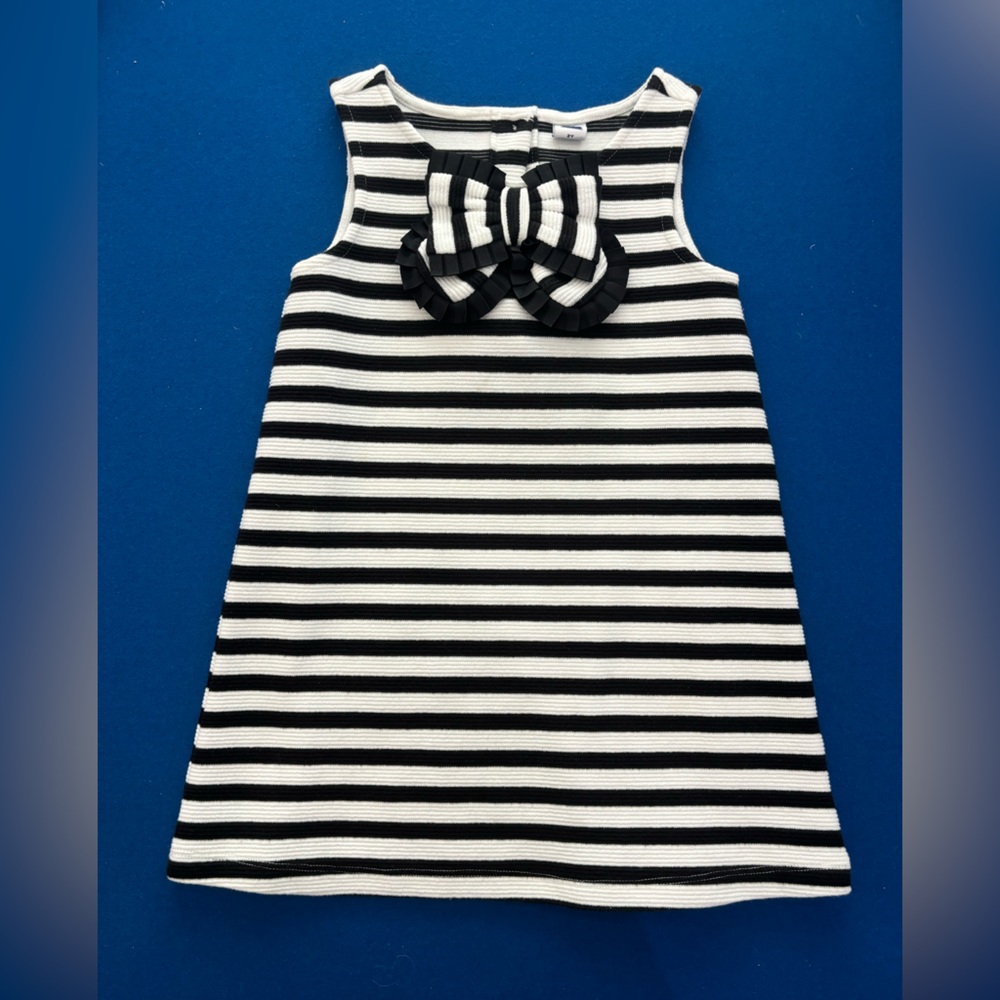 Janie and Jack 2T black and white striped dress Preowned